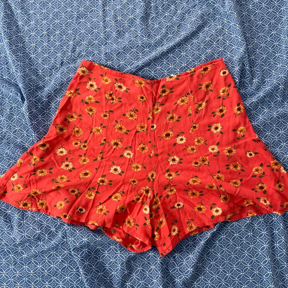 Soft Zip Up Sunflower Shorts